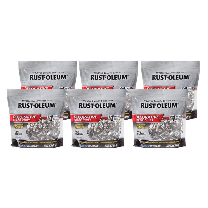 رست أوليوم رقائق ألوان زخرفية من Rust-Oleum 312447-6PK، 6 عبوات، مزيج أسمر اللون، 96 أونصة - Image 1